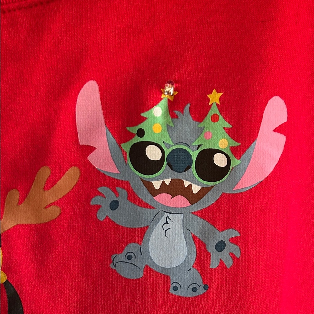Disney Red Sweatshirt with blinking lights on 6 Characters - Picture 6 of 14